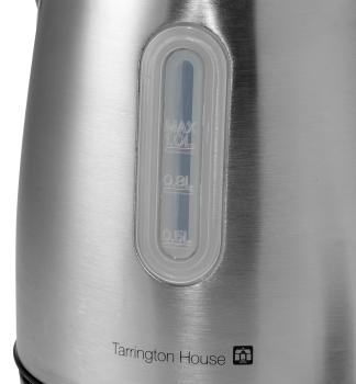 Tarrington House Wasserkocher 1018S, Edelstahl, 22.9 x 15.4. x 20.2 cm, 2200 W, 1 L, silber / schwarz