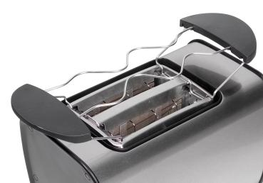 Tarrington House Toaster TA3209S, Edelstahl, 28 x 17 x 18 cm, 870 W, silber / schwarz