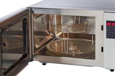 Tarrington House 3 in 1 Mikrowellengrill MWD4823GC, Edelstahl/Glas, 48.5 x 40.5 x 29.3 cm, 23 L, Ø 27 cm, Timer, 800 W, silber