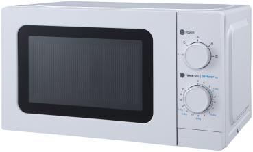aro Mikrowelle MW 10720, 20 L, Stahl (SPCC) / Glas, 43.9 x 33.4 x 25.8 cm, 230 V, Drehteller ø: 25.5 cm, 20 L, Timer, 5 Programme, 700 W, weiß