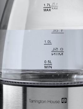 Tarrington House Wasserkocher WK2200G, Glas/Kunststoff, 22.7 x 16.3 x 24.1 cm, 1.7 L, 2200 W, abnehmbarer Kalkfilter, Abschaltautomatik, transparent Mengenrabatte Angebot